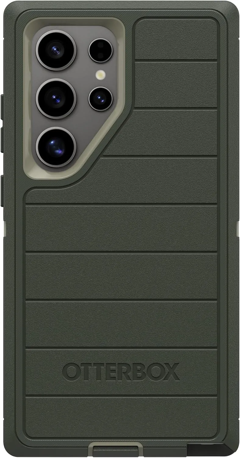 OtterBox Samsung Galaxy S24 Ultra (Only) - Defender Series Case - Lichen The Trek (Green) - Case Only - Rugged & Durable - with Port Protection - Microbial Defense Protection - Non-Retail Packaging