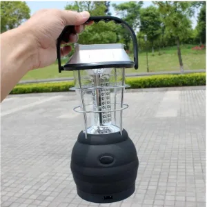 Outdoor 36 LEDS Solar Light Lantern Rechargeable Tent Lamp Hand Crank Dynamo for Camping Hiking Black