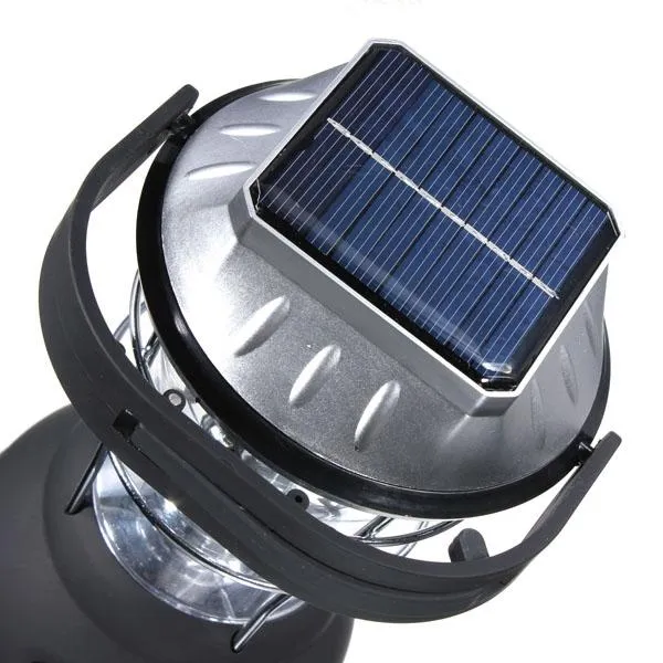 Outdoor 36 LEDS Solar Light Lantern Rechargeable Tent Lamp Hand Crank Dynamo for Camping Hiking Black