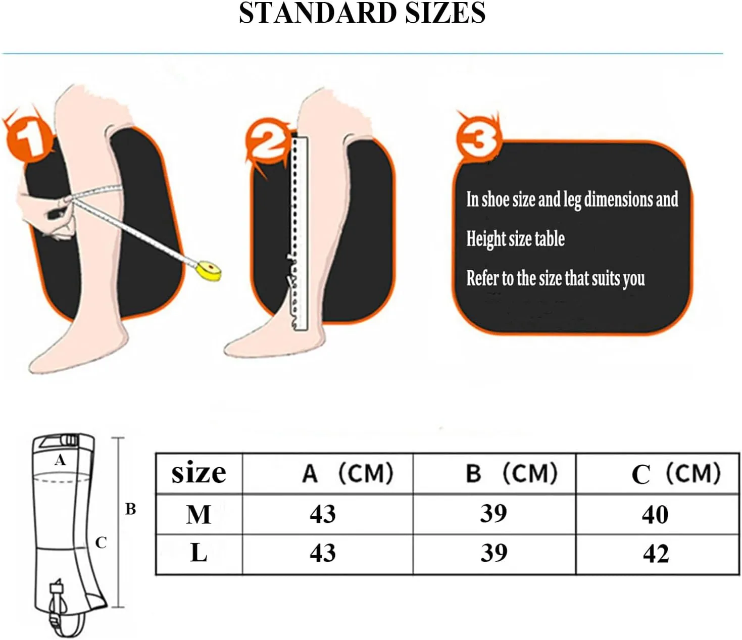 Outdoor Gaiters, Kid' Waterproof Hiking Gaiters with Upgraded Rubber Foot Strap, Adjustable Snow Boot Gaiters for Walking, Cycling Fenders