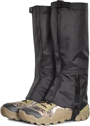 Outdoor Gaiters, Waterproof Snakebite-proof Leg Gaiters and Adjustable Snow Boot Covers for Hiking, Skiing, Cycling and Hiking Shoe Covers Climbing (Color : Black, Size : X-Large)