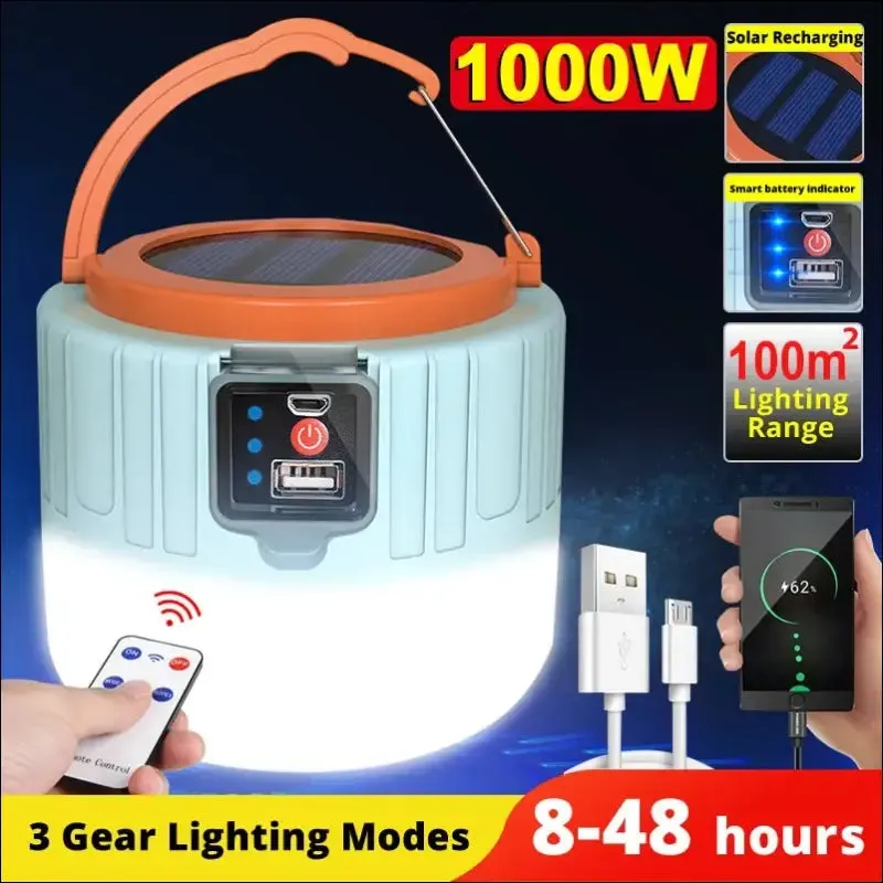 Outdoor solar led camping lights usb rechargeable tent portable lanterns emergency lights
