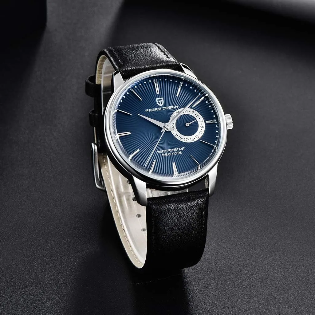 PAGANI DESIGN Men’s Watches Casual Leather Quartz Wrist Watch for Men Waterproof Business Dress Unique Watches Japanese Movement