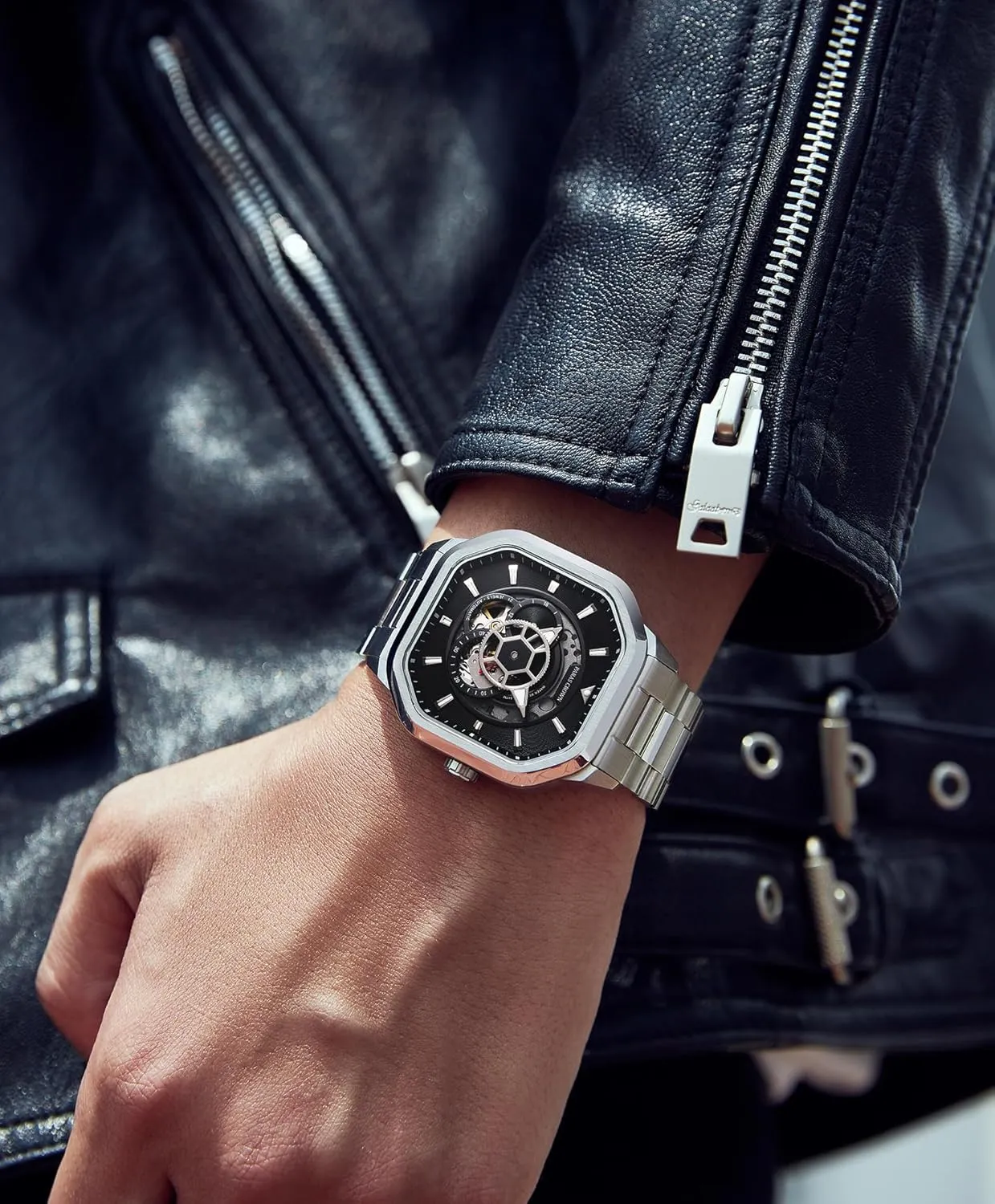 Paras Crown Automatic Watches for Men Mechanical Watch Stainless Case 50M Waterproof Fashion Luxury Wrist Watches for Men Stainless Steel Strap