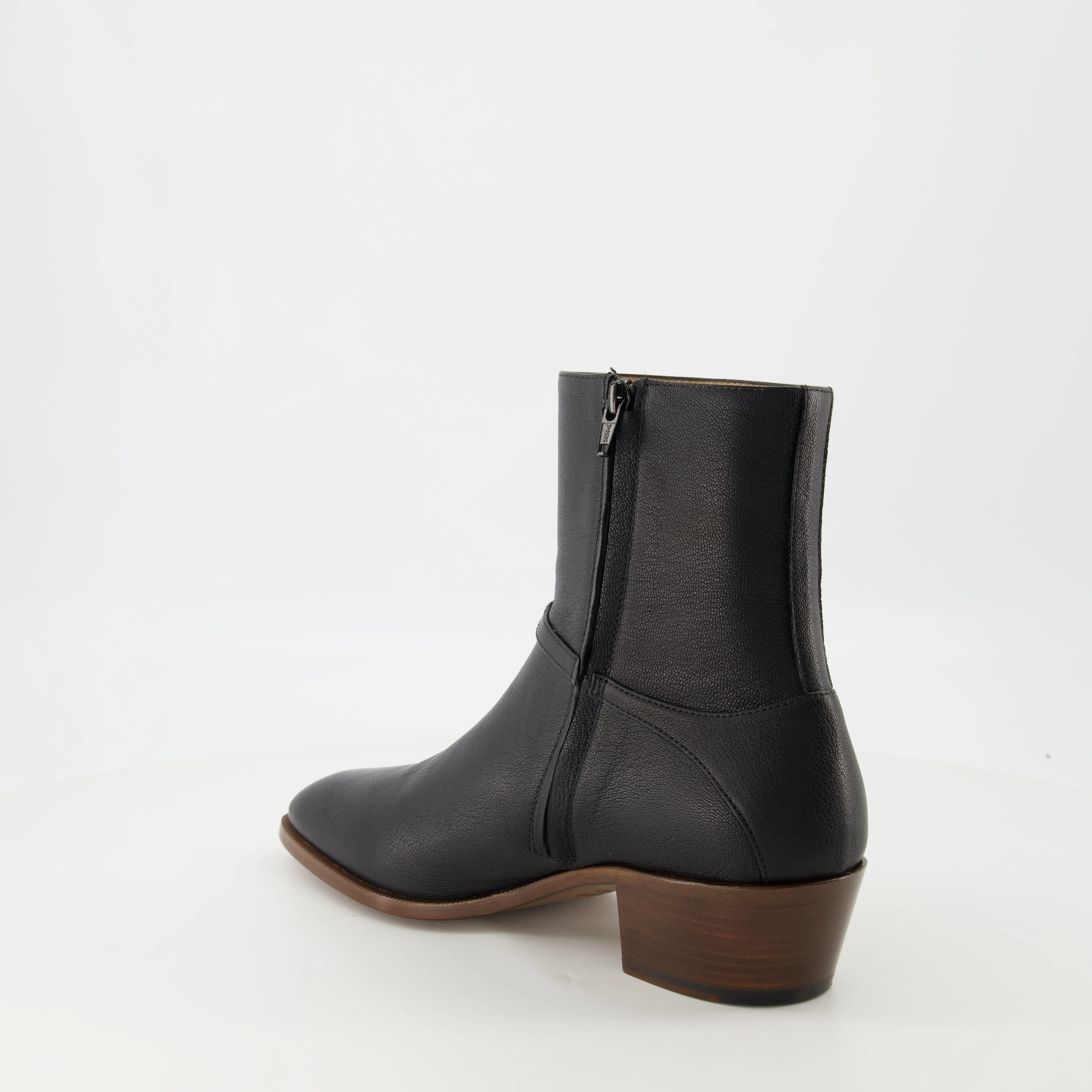 Pat Cuir Ankle Boots