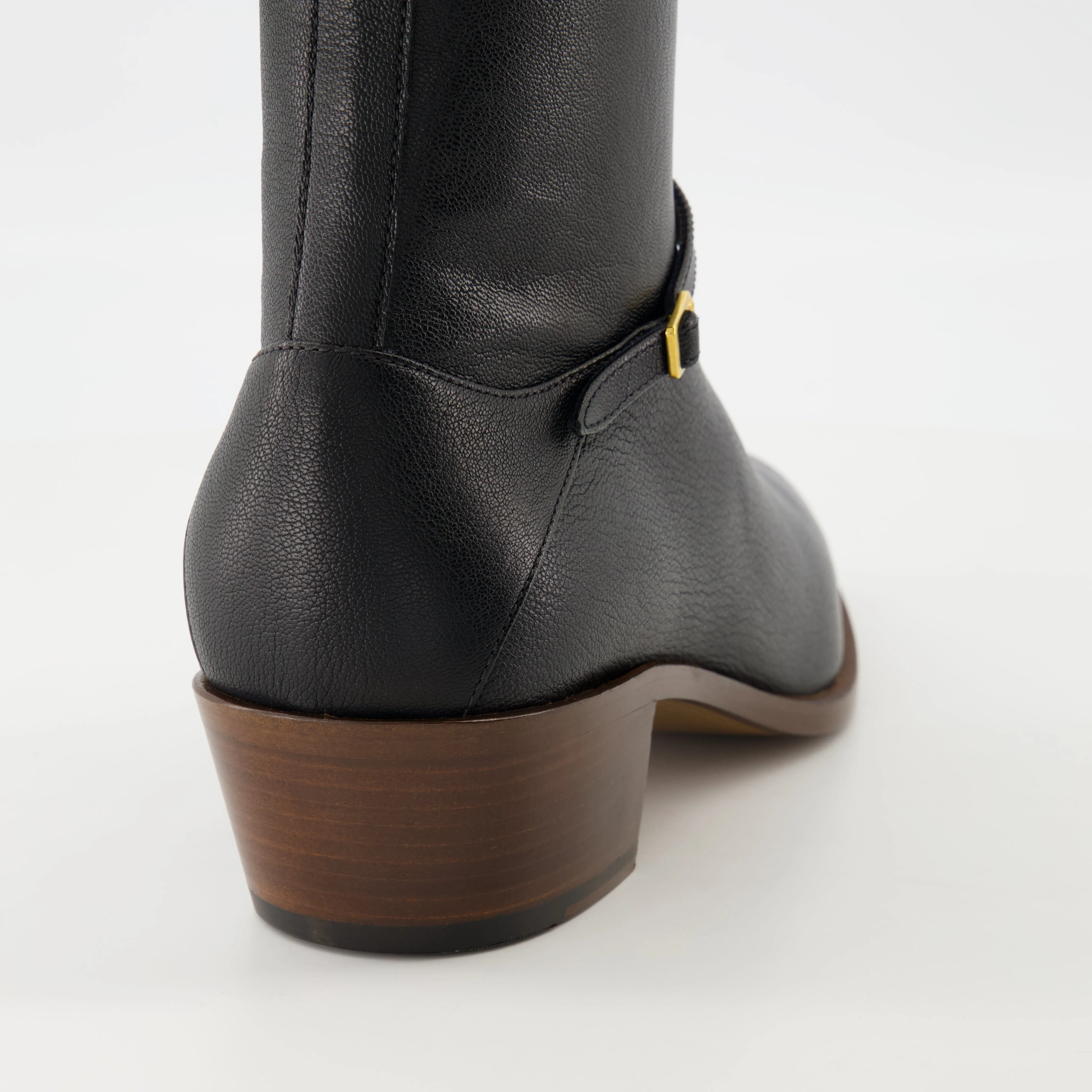 Pat Cuir Ankle Boots