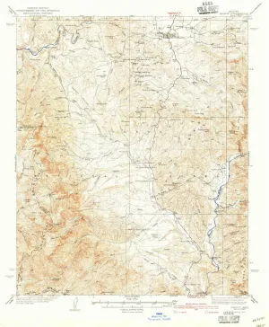 Payson AZ topo map, 1:62500 Scale, 15 X 15 Minute, Historical, 1942, 20.8 x 17 in