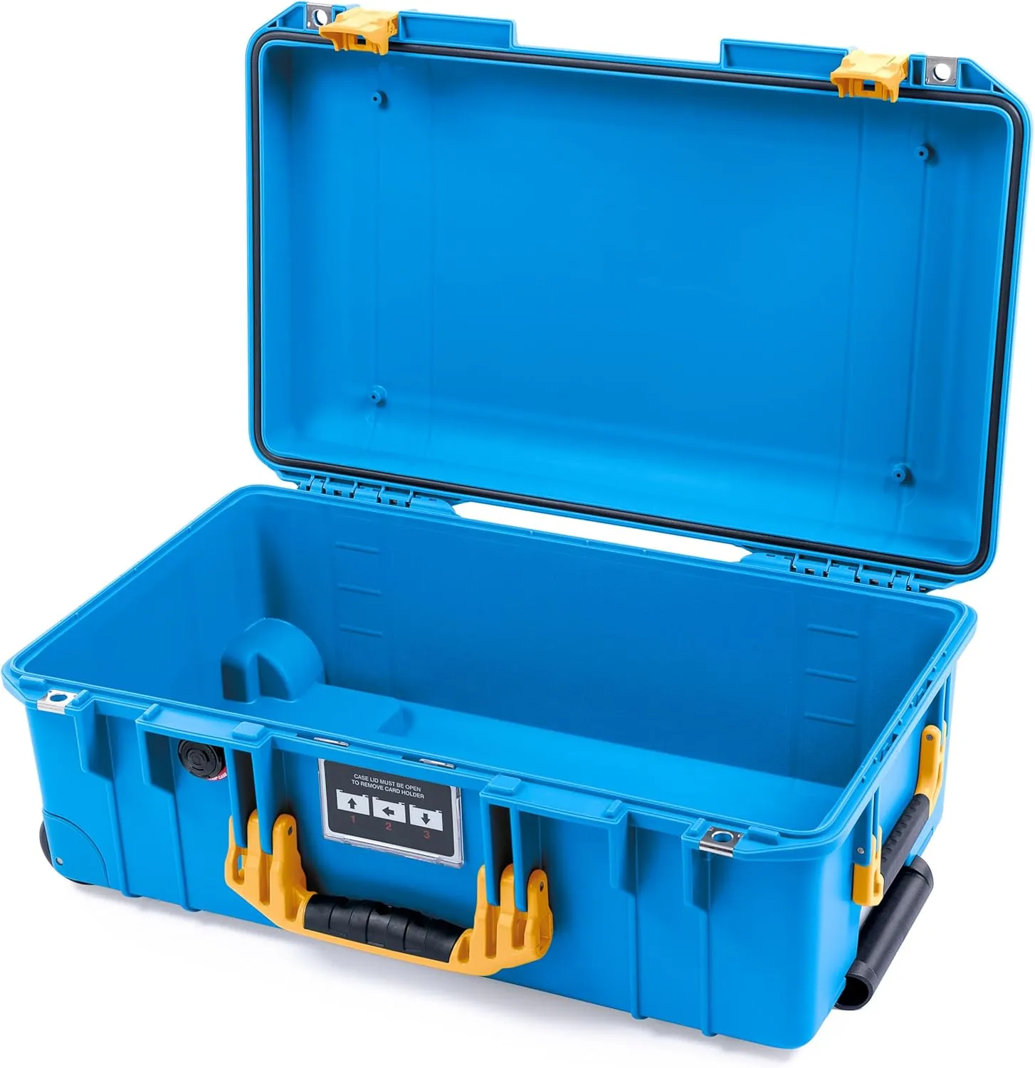 Pelican Air 1535 Electric Blue Carry-on Case - Medium Size Waterproof Case with Yellow Handles & Latches