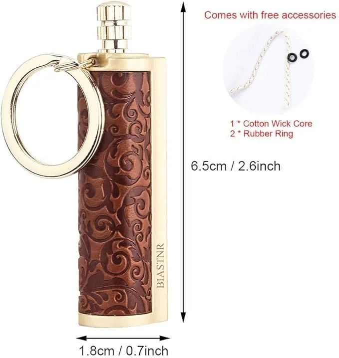 Permanent Match, Keychain Matchstick Fire Starter Immortal Lighter, Flint Match Stick Kerosene Refillable Lighter for Outdoor Camping Survival, yellow