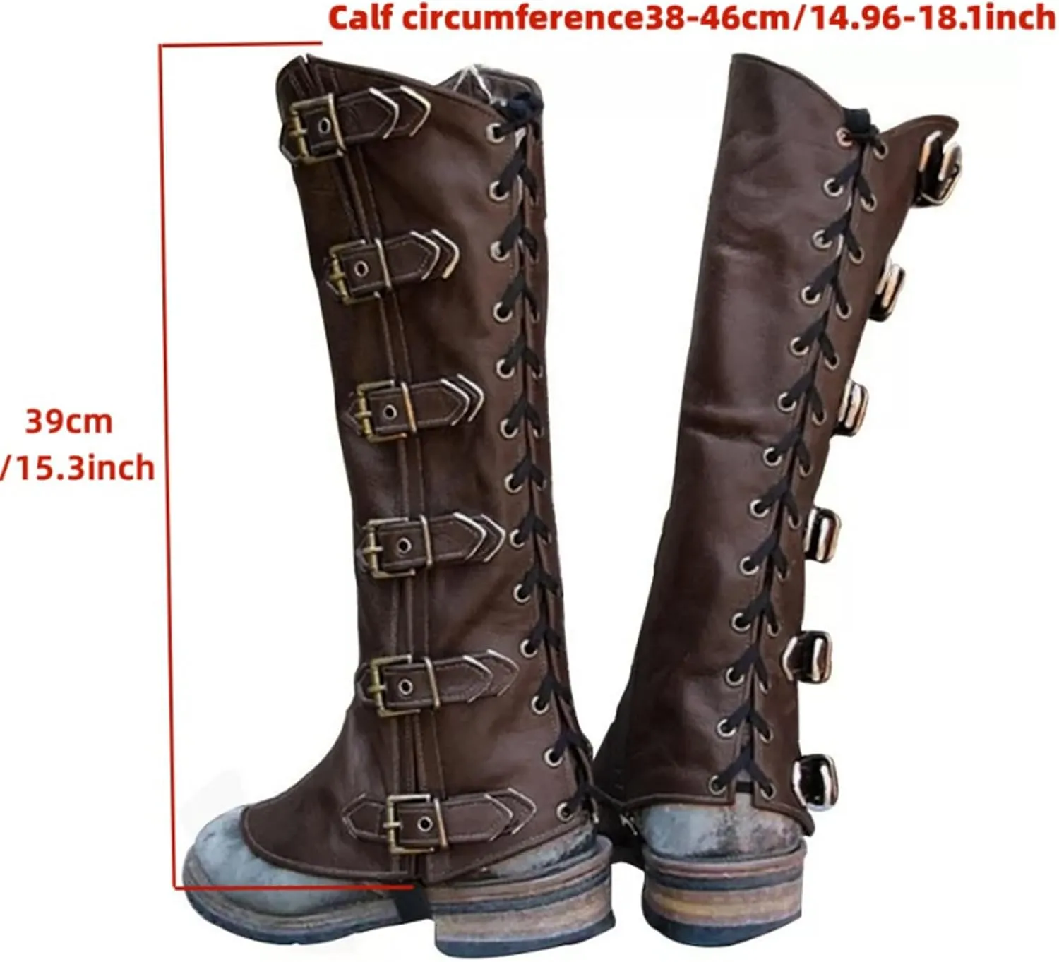 Pirate Boot Covers, Adult Faux Leather Pirate Costume Boots Covers Medieval Renaissance Steampunk Boots Covers for Halloween Costume