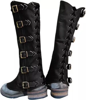 Pirate Boot Covers, Adult Faux Leather Pirate Costume Boots Covers Medieval Renaissance Steampunk Boots Covers for Halloween Costume