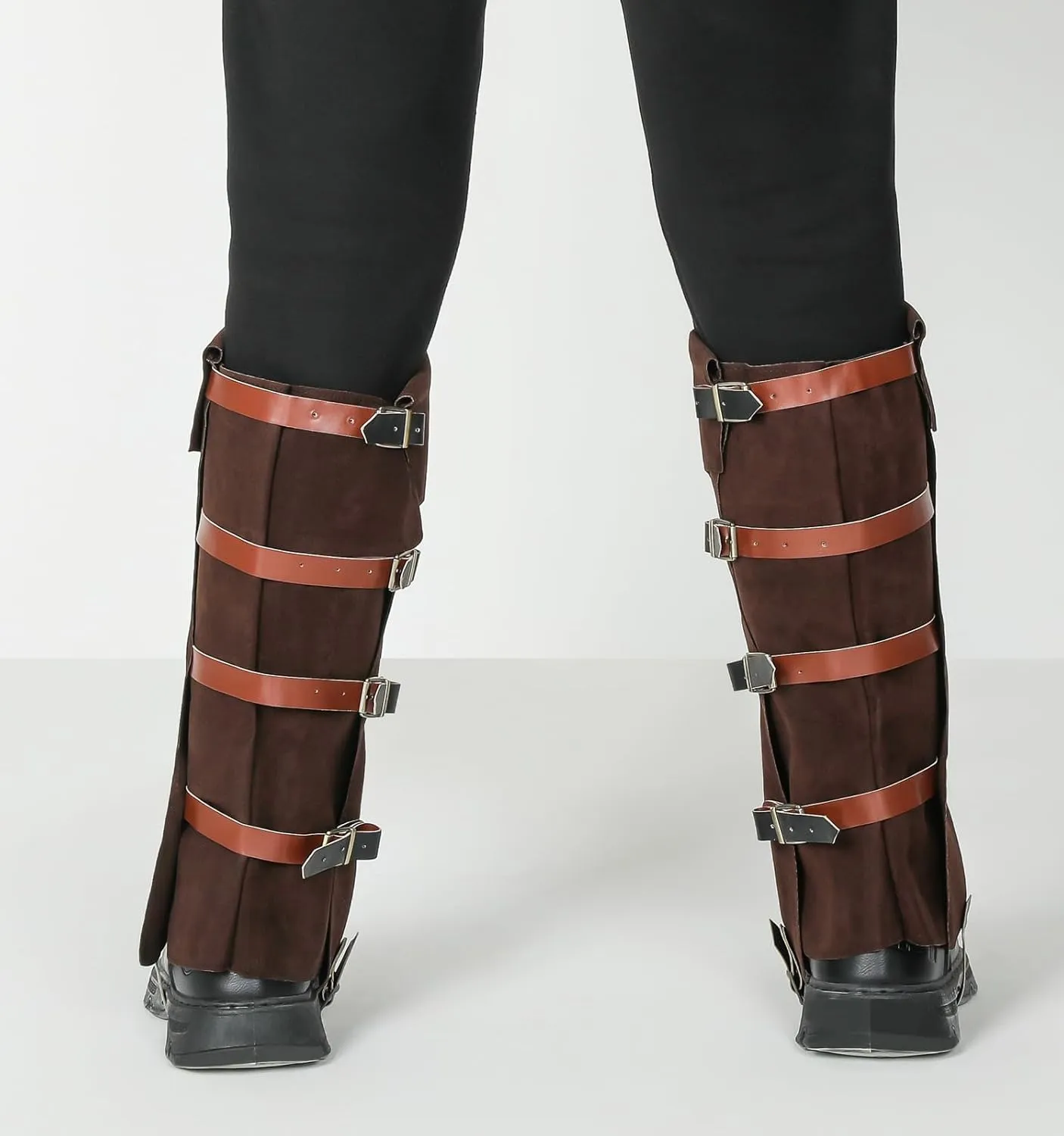 Pirate Boots Covers Faux Leather Medieval Steampunk Renaissance Boots Covers with Studs for Halloween Costume