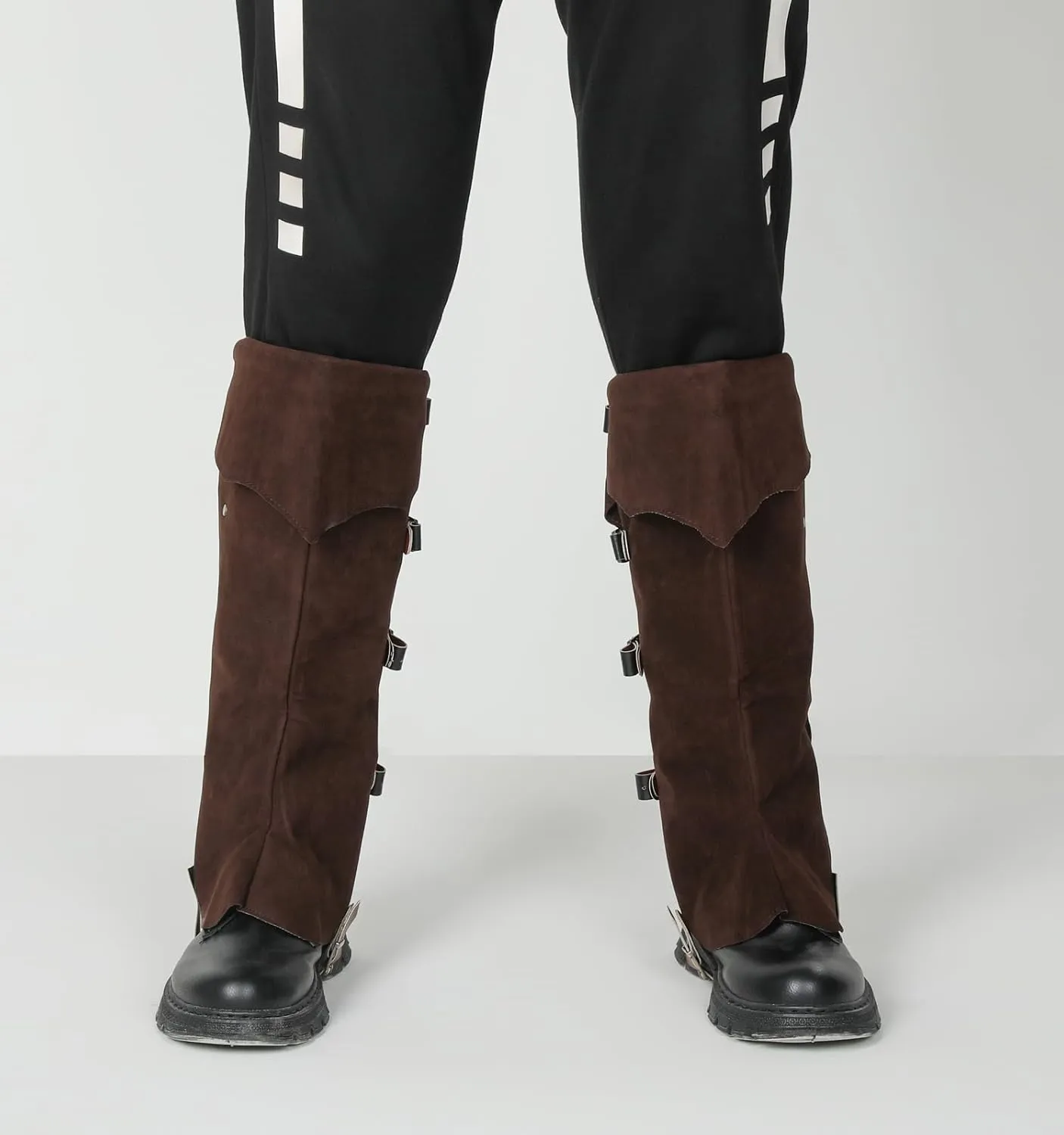 Pirate Boots Covers Faux Leather Medieval Steampunk Renaissance Boots Covers with Studs for Halloween Costume