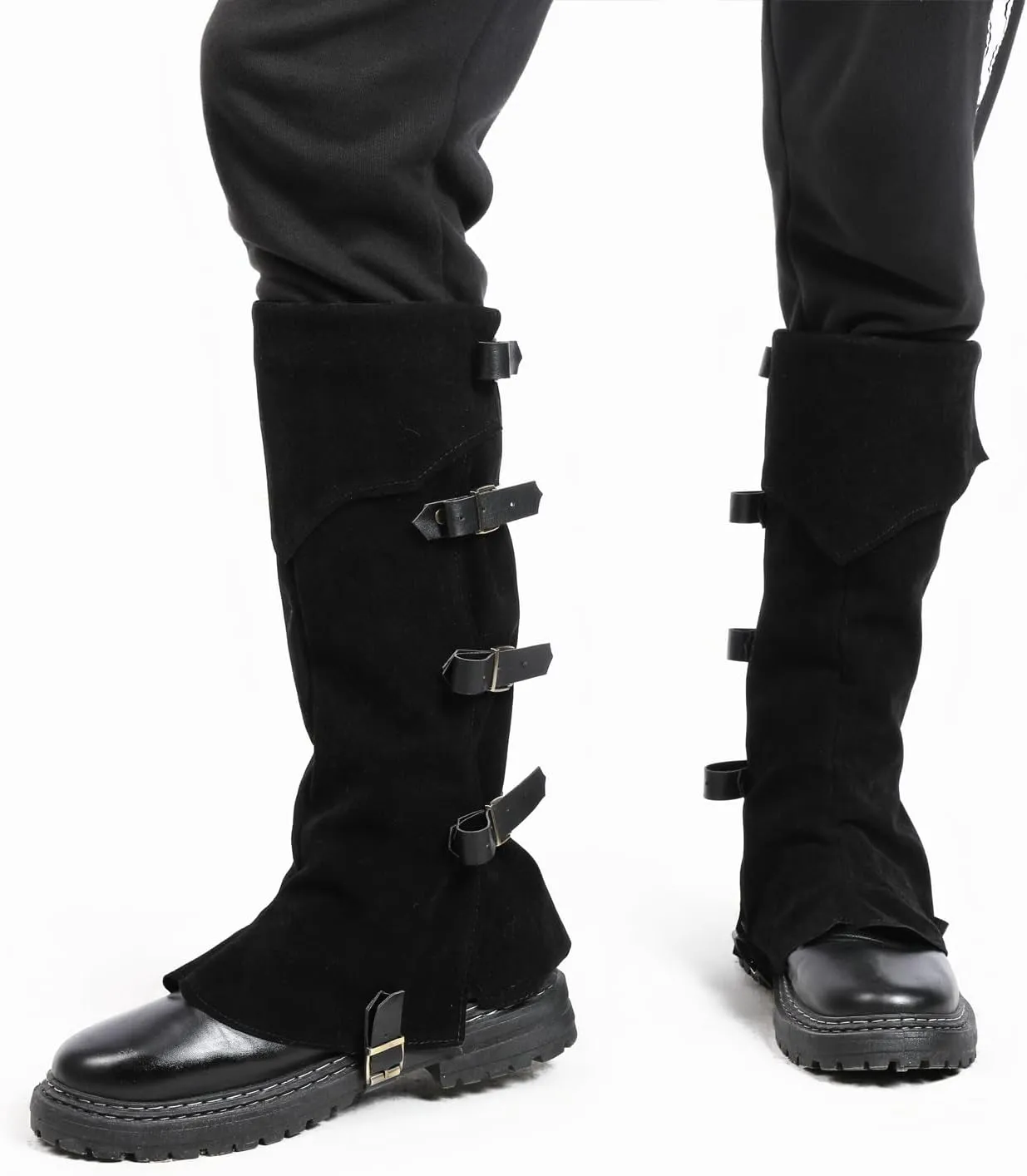 Pirate Boots Covers Faux Leather Medieval Steampunk Renaissance Boots Covers with Studs for Halloween Costume