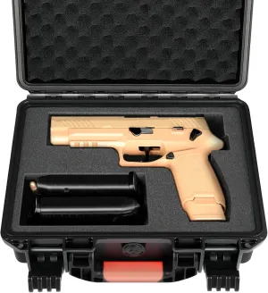 Pistol Handgun Case for SIG Sauer – DIY Pre-cut Custom Foam for Gun & Magazines | TSA Travel Approved Waterproof Guns Case | Rugged Shockproof Pistol Case Hard Shell | Secure Storage Box for Firearms