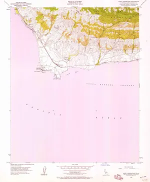 Point Conception CA topo map, 1:24000 Scale, 7.5 X 7.5 Minute, Historical, 1953, Updated 1959, 26.7 x 22 in