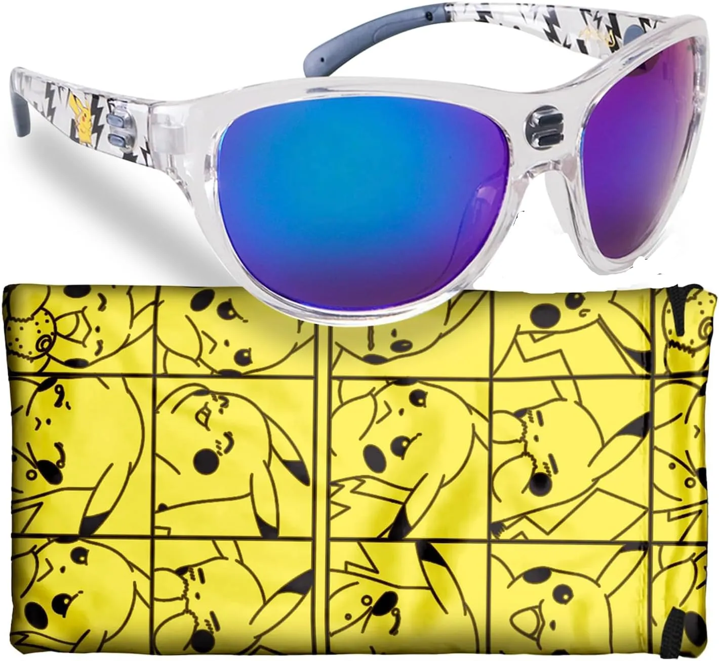 Pokemon Pikachu Sunglasses - Stylish, Comfortable & Durable UV-Protection with Soft Carrying Case - Officially Licensed