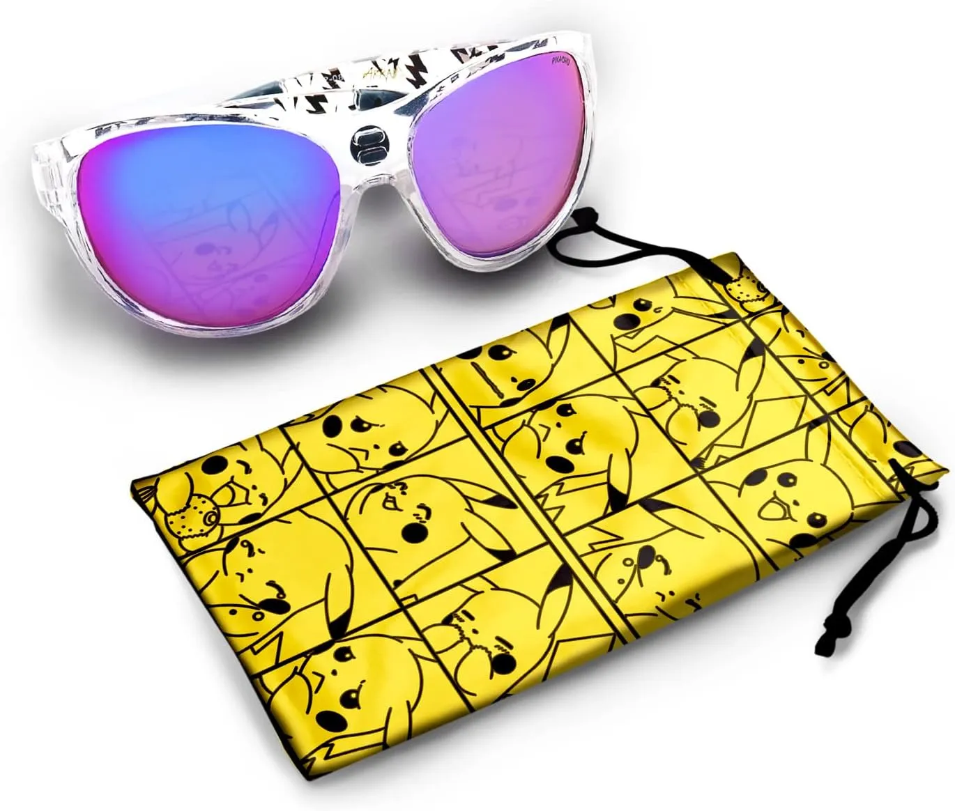 Pokemon Pikachu Sunglasses - Stylish, Comfortable & Durable UV-Protection with Soft Carrying Case - Officially Licensed