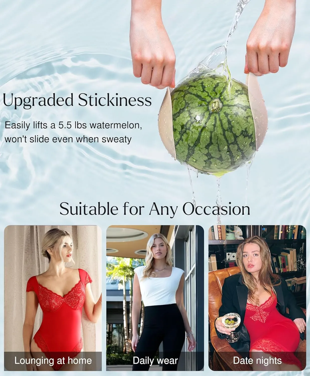Popilush Nipple Covers for Women - Sticky Bra - Reusable Silicone Nipple Pasties Waterproof with Travel Case
