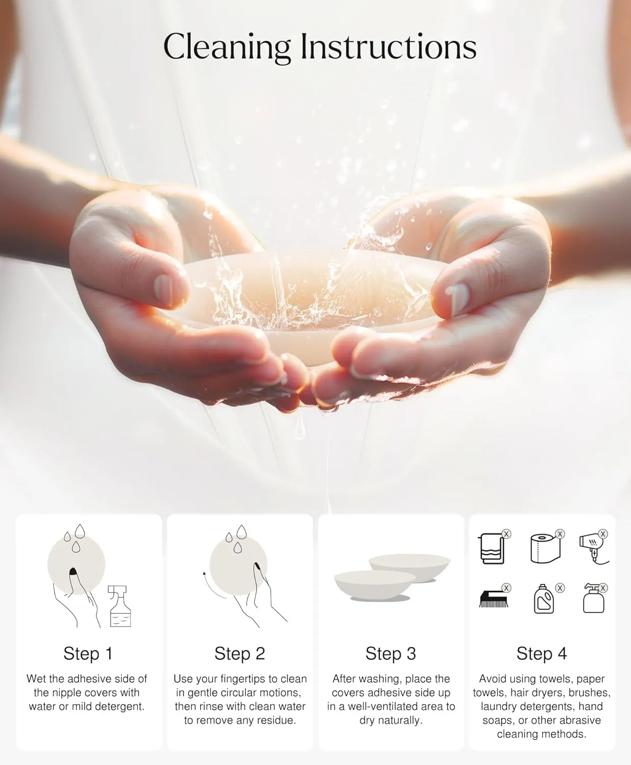 Popilush Nipple Covers for Women - Sticky Bra - Reusable Silicone Nipple Pasties Waterproof with Travel Case