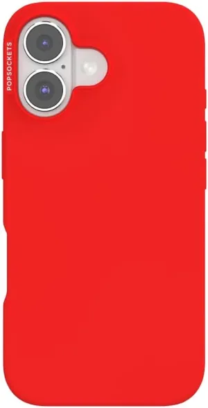 PopSockets iPhone 16 Case Compatible with MagSafe, Phone Case for iPhone 16, Wireless Charging Compatible - Rosso