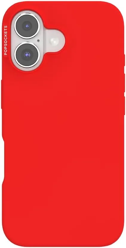 PopSockets iPhone 16 Case Compatible with MagSafe, Phone Case for iPhone 16, Wireless Charging Compatible - Rosso