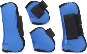 Premium Horse Tendon Boots, Horse Support Boots, Horse Leg Guard, Set of 4 PU Shell Tendon Fetlock Brace Guard Boots for Riding Shock Absorbing Maximum Protection
