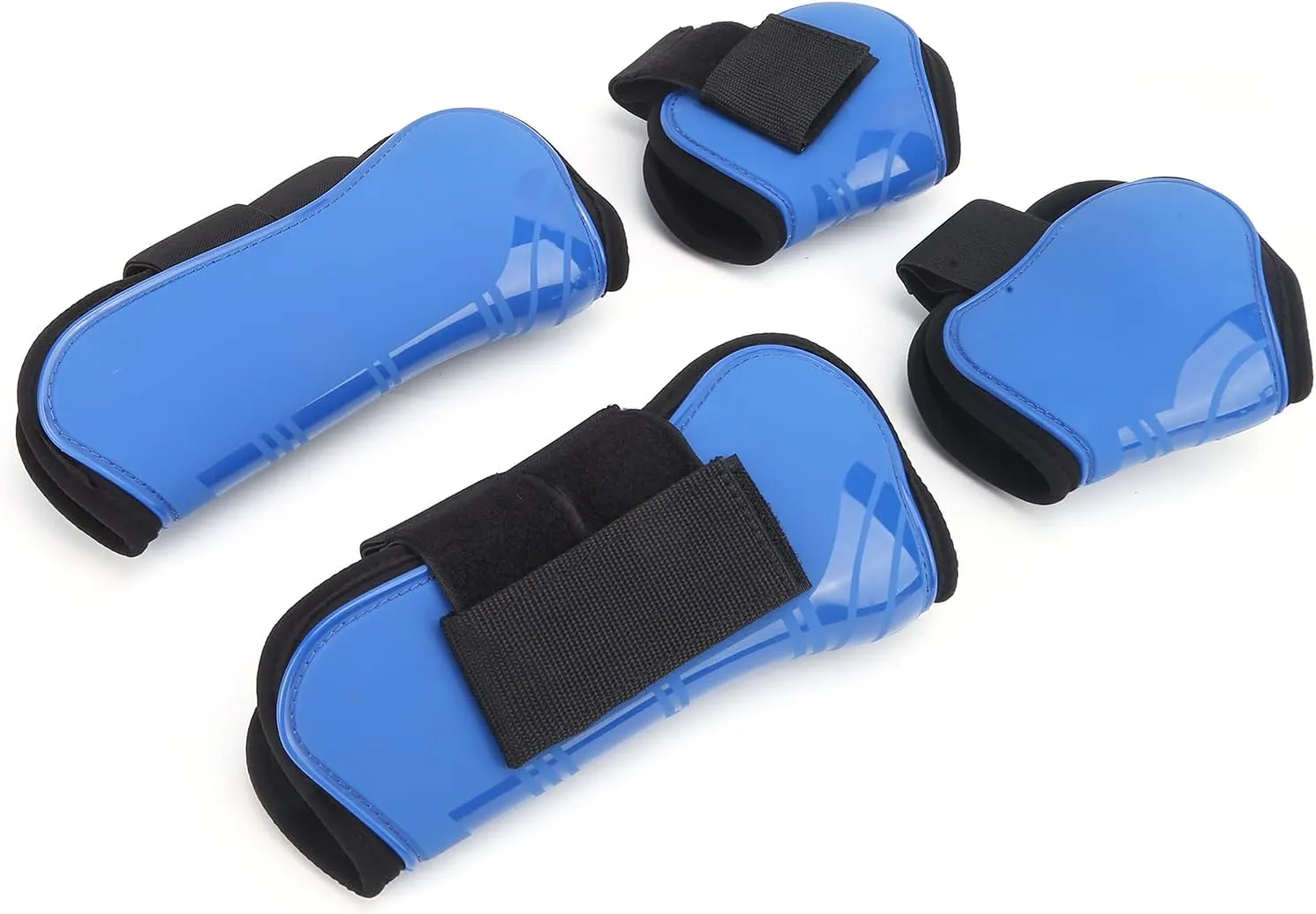 Premium Horse Tendon Boots, Horse Support Boots, Horse Leg Guard, Set of 4 PU Shell Tendon Fetlock Brace Guard Boots for Riding Shock Absorbing Maximum Protection