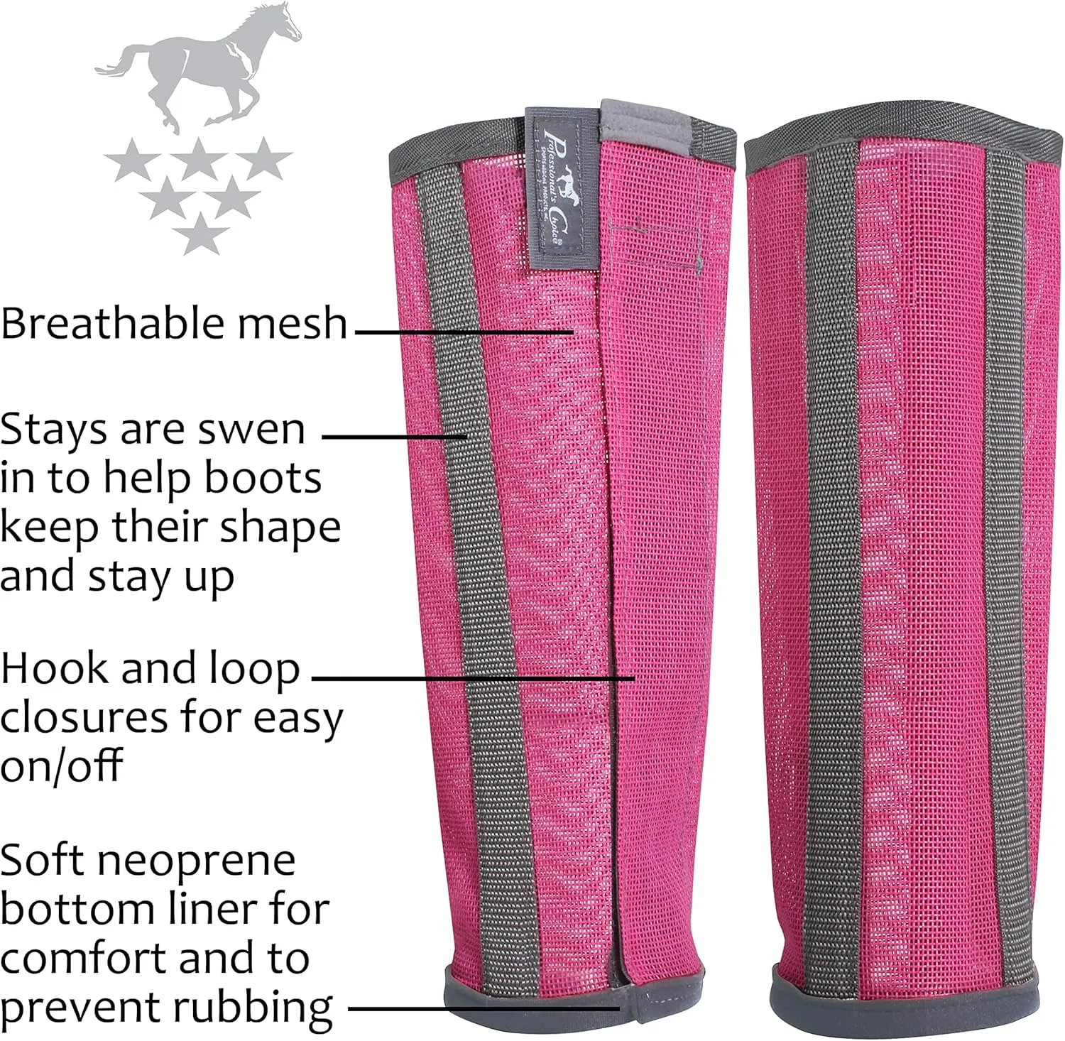 Professional's Choice Deluxe Fly Boots | Breathable Mesh | 4 Pack