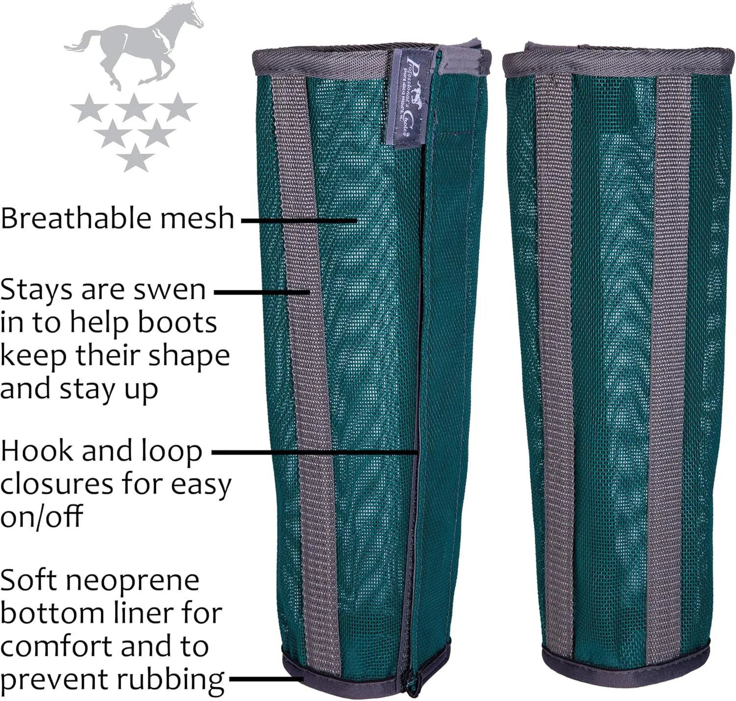 Professional's Choice Deluxe Fly Boots | Breathable Mesh | 4 Pack