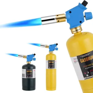 Propane torch Head with Igniter, Map Gas Torch Kit for Propane, Map and Mapp Gas,High Intensity Torch Head, Trigger Start GasTorch,Turbo Torch,Welding Torch Kit, Blow Torch(CSA,Handy Torch)