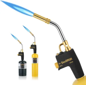 Propane torch Head with Igniter, Map Gas Torch Kit for Propane, Map and Mapp Gas,High Intensity Torch Head, Trigger Start GasTorch,Turbo Torch,Welding Torch Kit, Blow Torch(CSA,Without gas valve)