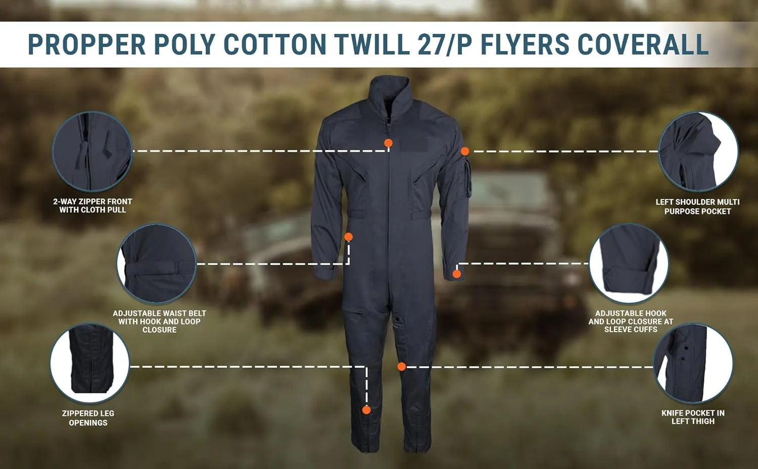 Propper mens Poly Cotton Twill 27/P Flyers Coverall