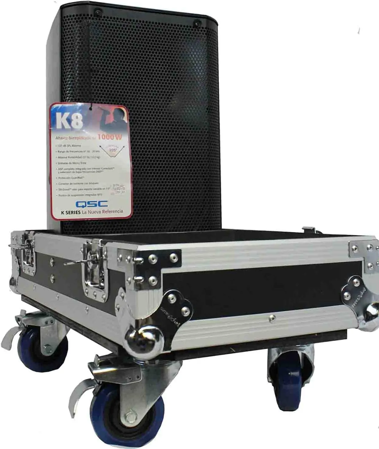 ProX X-QSC-K8 Black Hard Travel Flight Case For 2 QSC K8 8" DJ Speakers W/Wheels