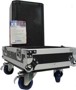 ProX X-QSC-K8 Black Hard Travel Flight Case For 2 QSC K8 8" DJ Speakers W/Wheels