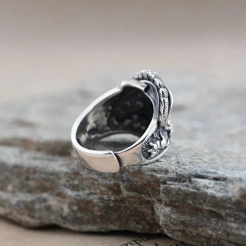 Puss in Boots Lucky Neko Cat Adjustable 925 Sterling Silver Ring
