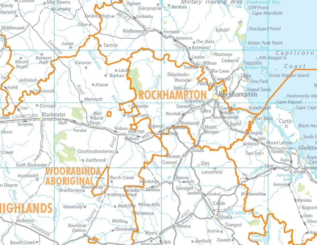 Queensland Local Government Areas Map Laminated Wall Map