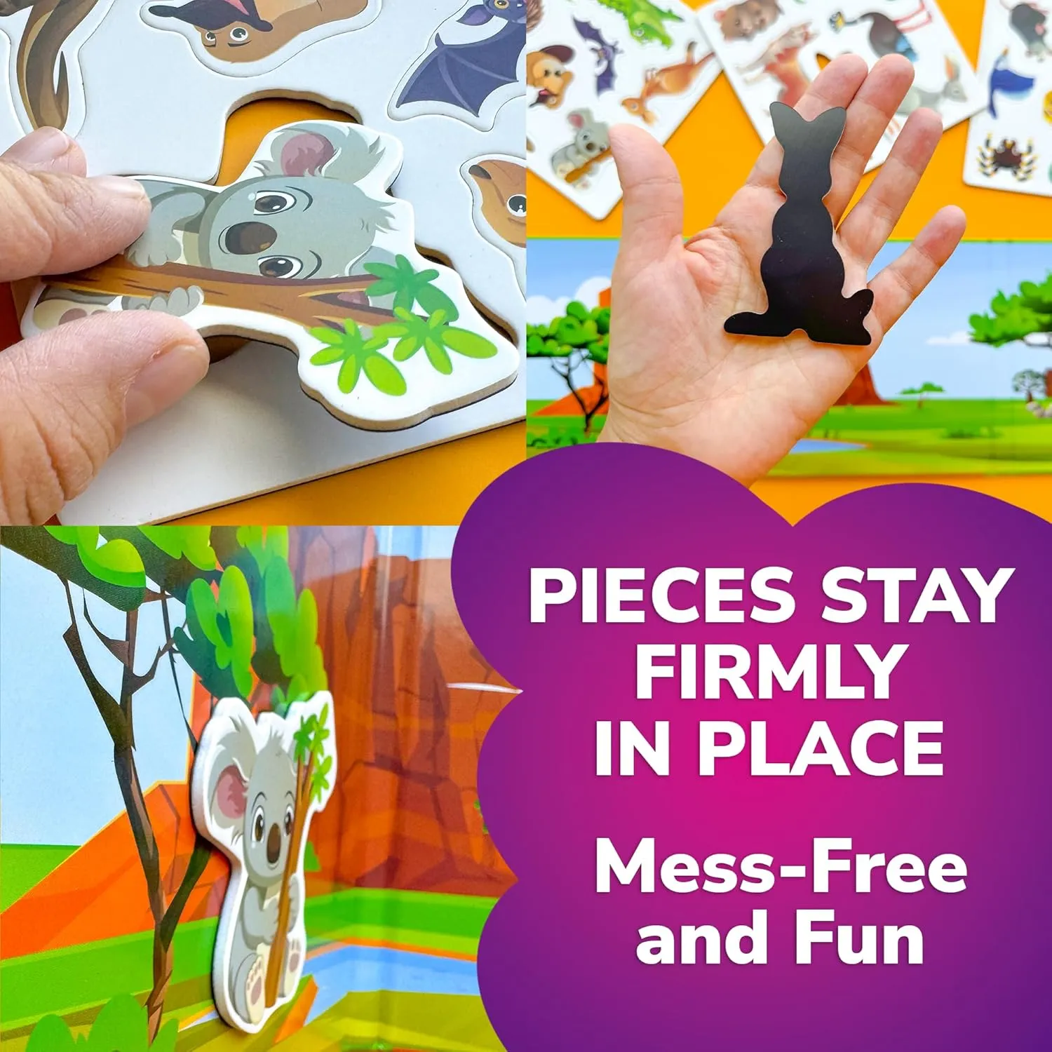 QUOKKA Travel Magnetic Puzzles for Toddlers 1-3 – 20 Pcs Australia Game with Extra-Long Play Book – Fun Travel Game Toy for Kids Ages 3-5 – Strong Magnets for Car Activities – Fun Toddler Puzzle 2-4