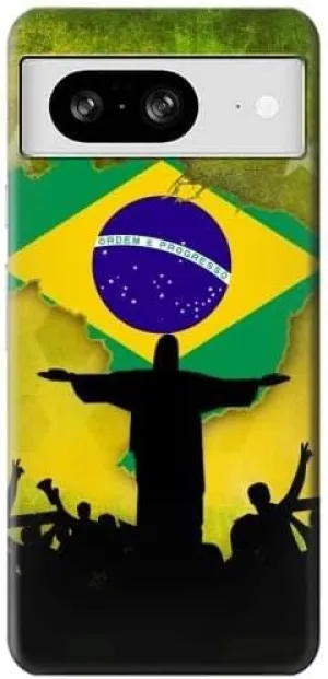 R2981 Brazil Football Soccer Map Flag Case Cover for Google Pixel 8