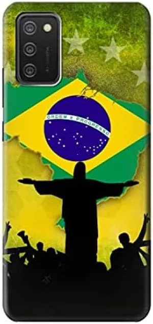 R2981 Brazil Football Soccer Map Flag Case Cover for Samsung Galaxy A03S