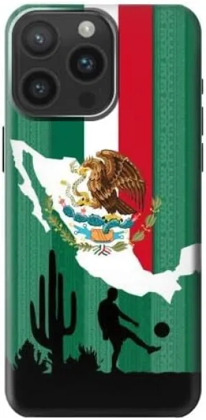 R2994 Mexico Football Soccer Map Flag Case Cover for iPhone 15 Pro Max
