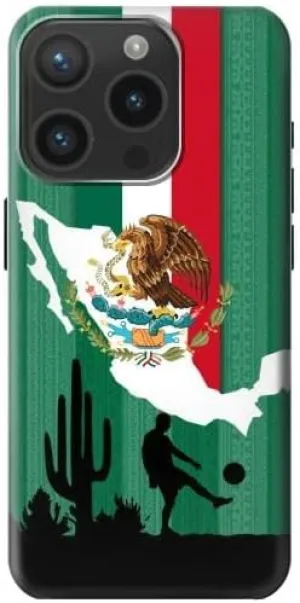 R2994 Mexico Football Soccer Map Flag Case Cover for iPhone 15 Pro