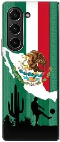 R2994 Mexico Football Soccer Map Flag Case Cover for Samsung Galaxy Z Fold 5
