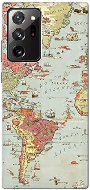 R3418 Vintage World Map Case Cover for Samsung Galaxy Note 20 Ultra, Ultra 5G