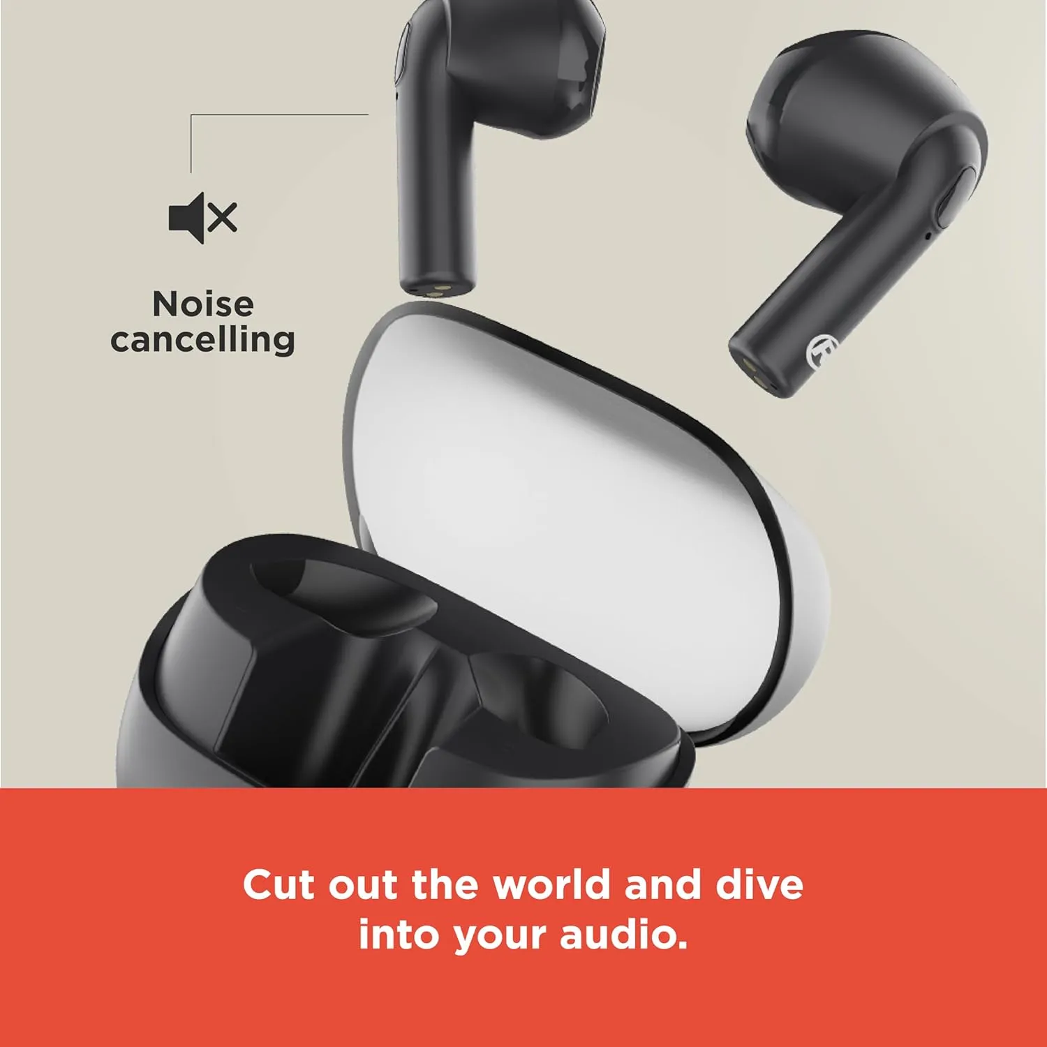 RadioShack Live Sound Wireless Bluetooth Earbuds with Noise Cancellation, IPX5 Waterproof (Black)
