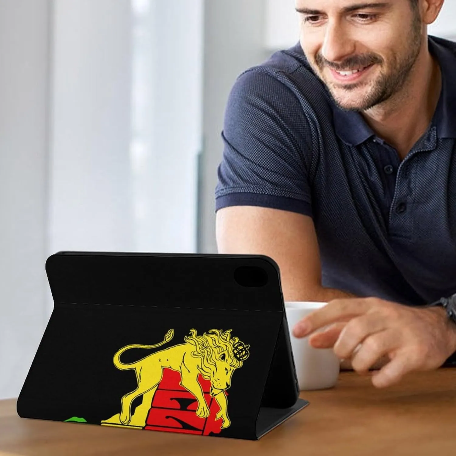Rasta Lion Map Slim Case Compatible with ipad Mini6 (8.3in) Shockproof Waterproof Protective Cover Stand
