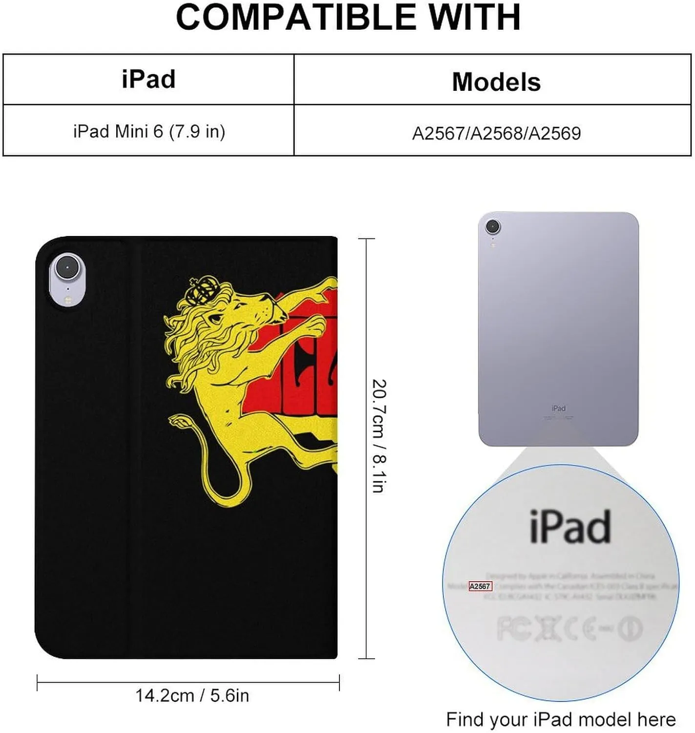 Rasta Lion Map Slim Case Compatible with ipad Mini6 (8.3in) Shockproof Waterproof Protective Cover Stand