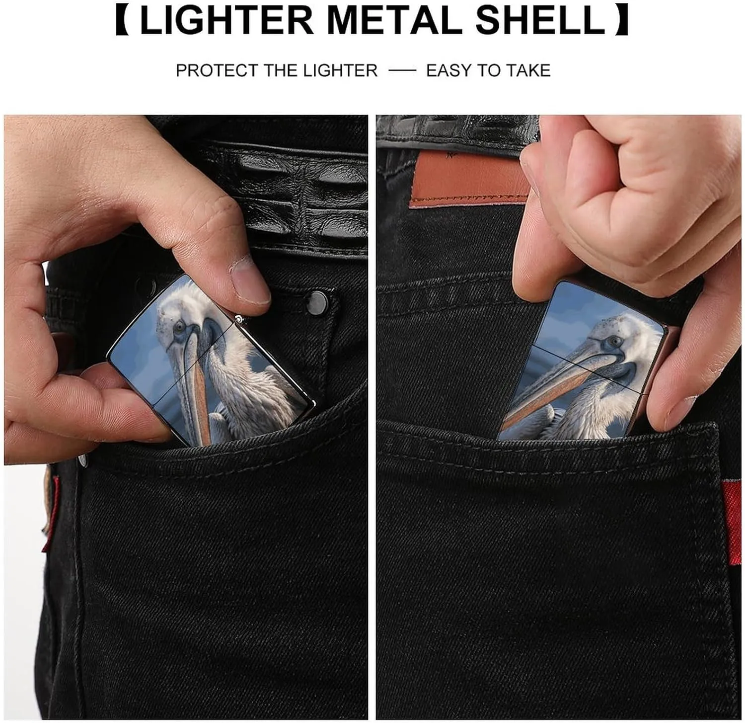 Realistic PelicanLighter Case Waterproof Lighter Sleeve Lighters Protective Cover with Graffiti Design