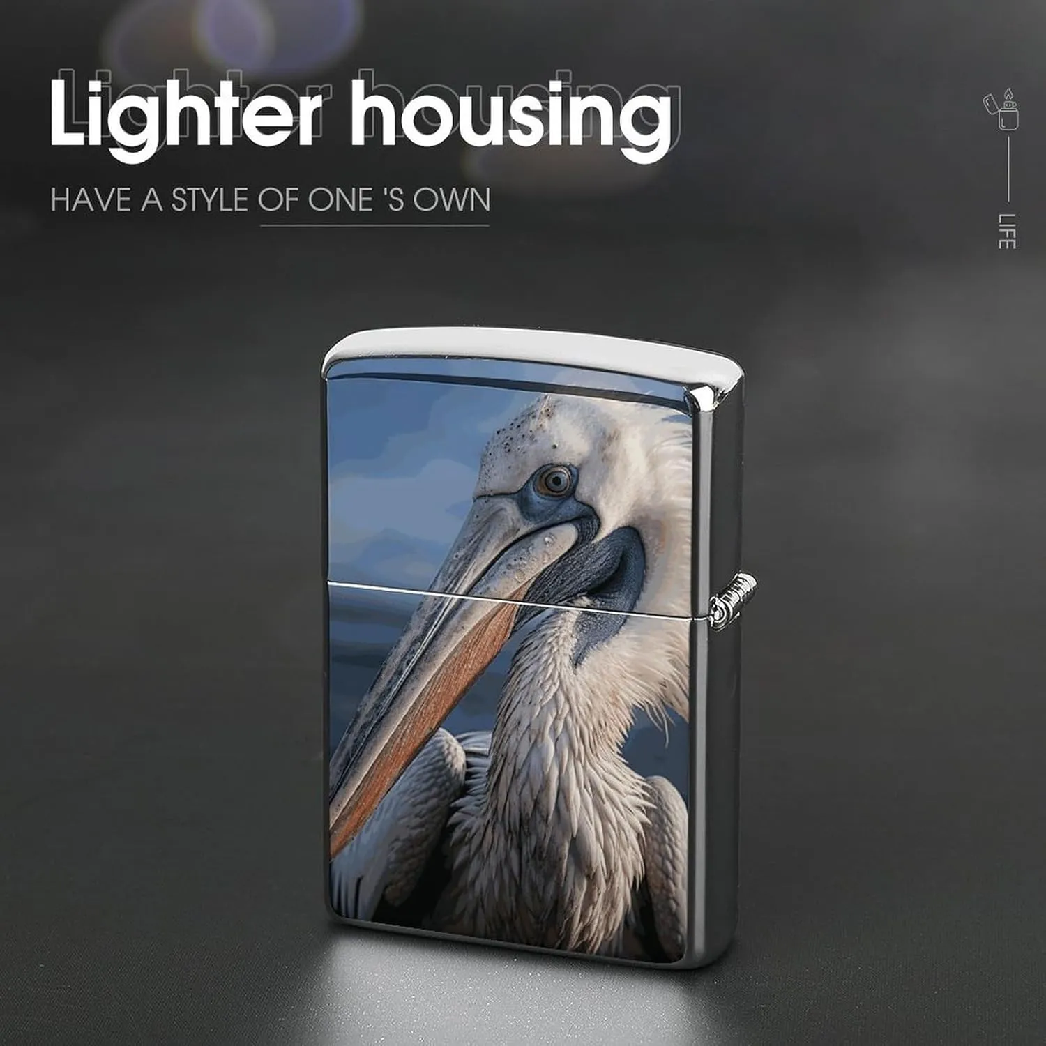 Realistic PelicanLighter Case Waterproof Lighter Sleeve Lighters Protective Cover with Graffiti Design