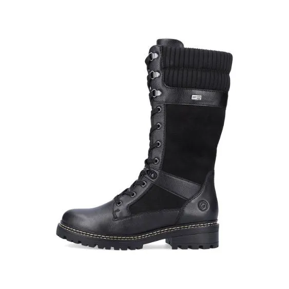 Remonte Black 3/4 Length Weather Boot